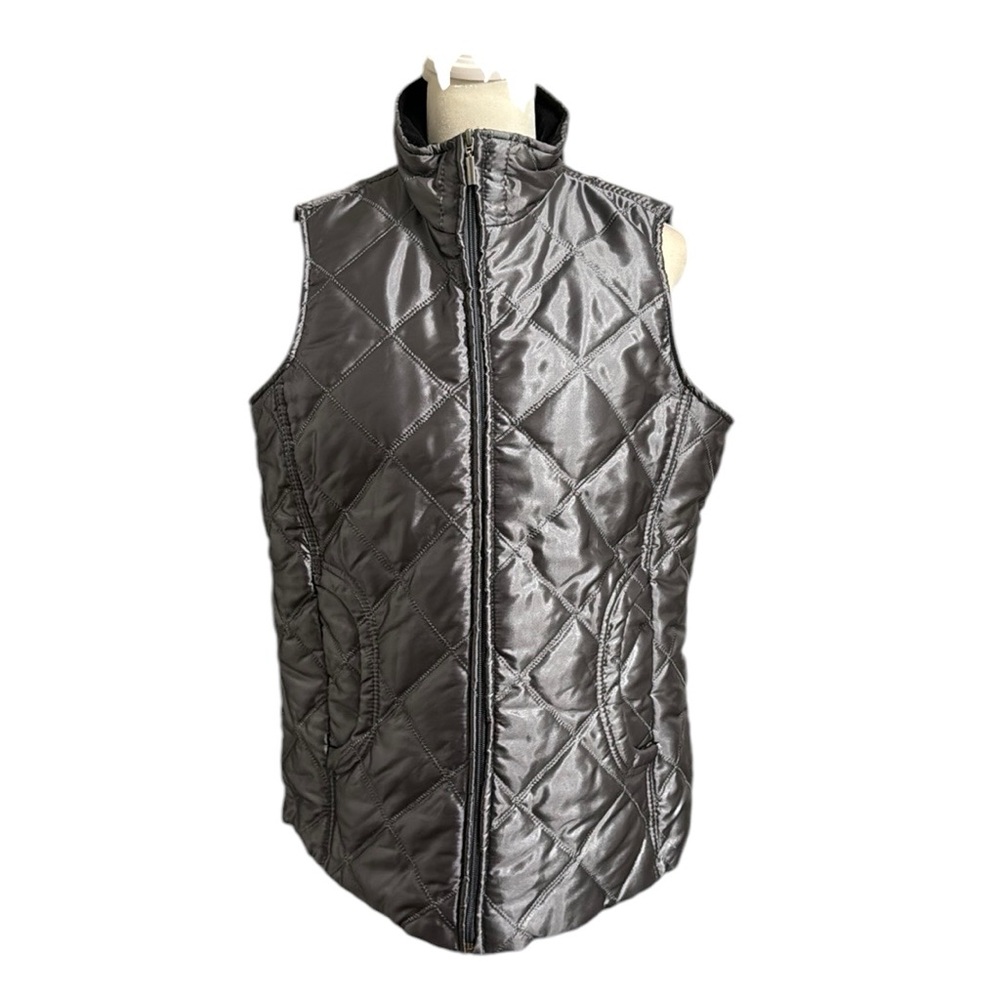 Metallic gray quilted vest size medium